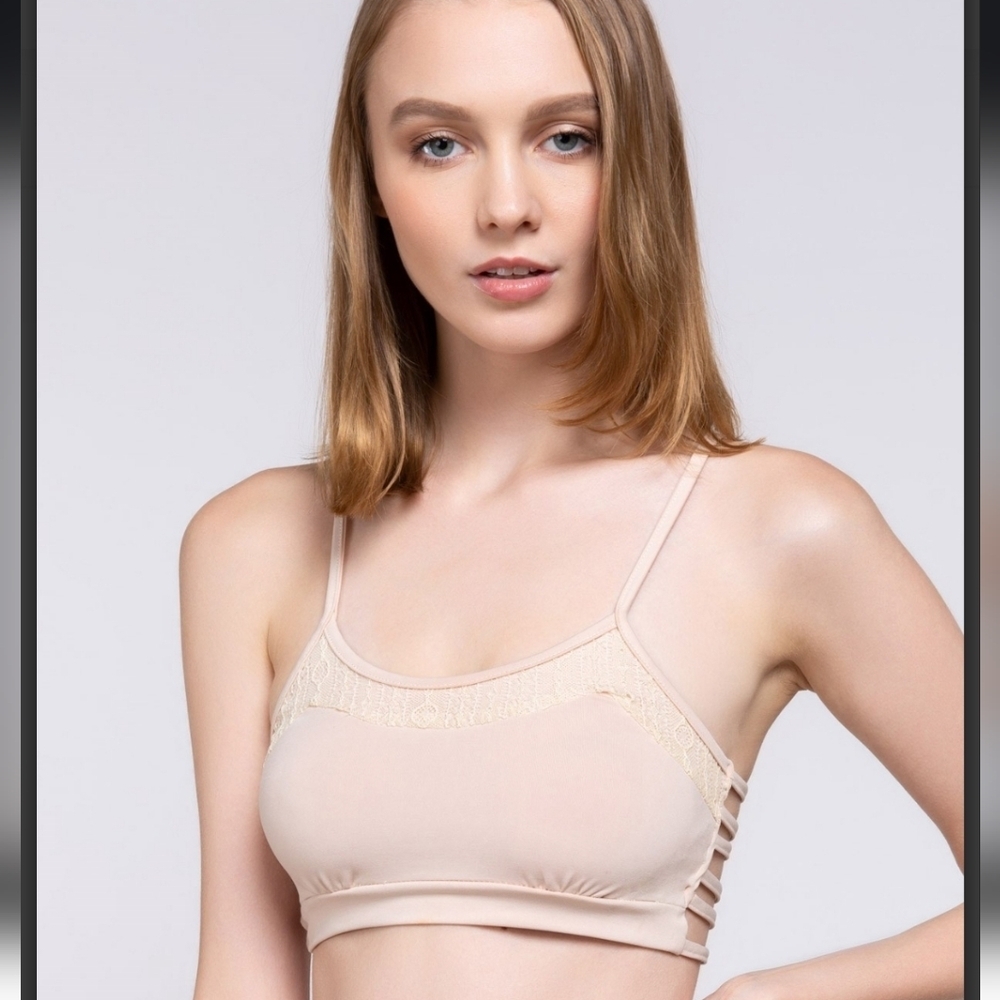 Pol Strapping Detail Bralette Halter Top, New. S, M, L